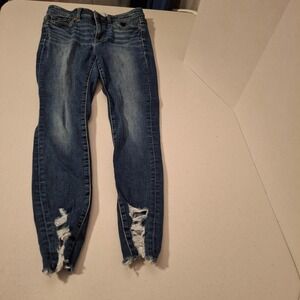 BKE Payton Skinny Jeans Women's Size 26 Mid Rise Ankle Distressed Medium Wash